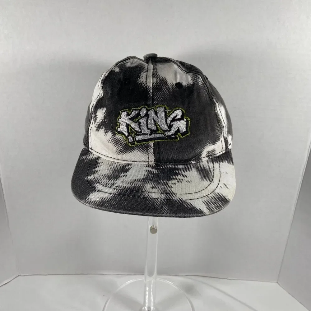 Prime Threads King Graffiti Snapback Hat Youth Black White Adjustable Cap